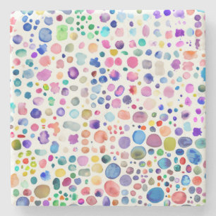 Porta-copo De Pedra Blobs de Aquarela