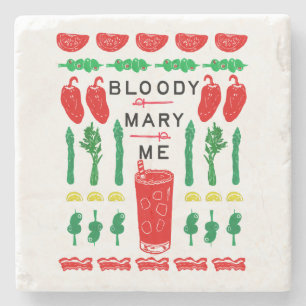 Porta-copo De Pedra Bloody Mary Stone Beber Coasters - Linocut