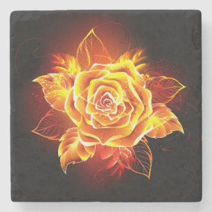 Porta-copo De Pedra Blooming Fire Rosa