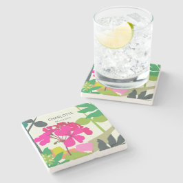 Porta-copo De Pedra Blooming Geraniums Festa Florista