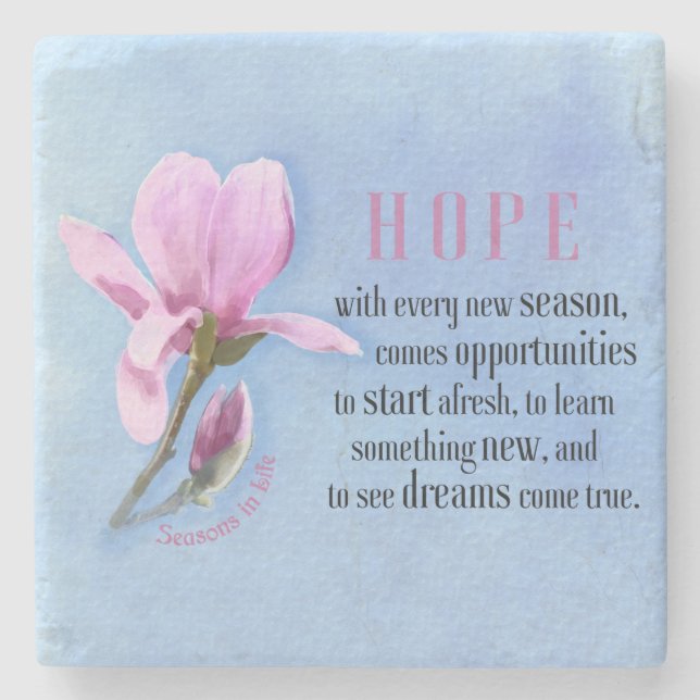 Porta-copo De Pedra Blooming Hope (Frente)