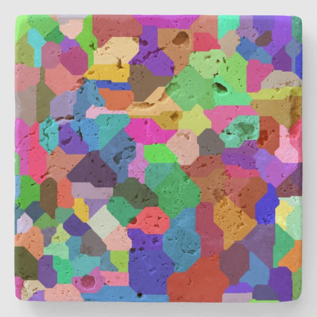 Porta-copo De Pedra Bloquear Porta copos de Travertência de Azulejo (Frente)