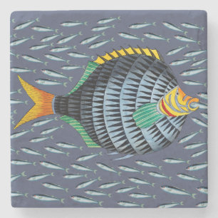 Porta-copo De Pedra Blowfish e Minnows