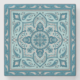 Porta-copo De Pedra Blue Bohemian Mandala Bandana