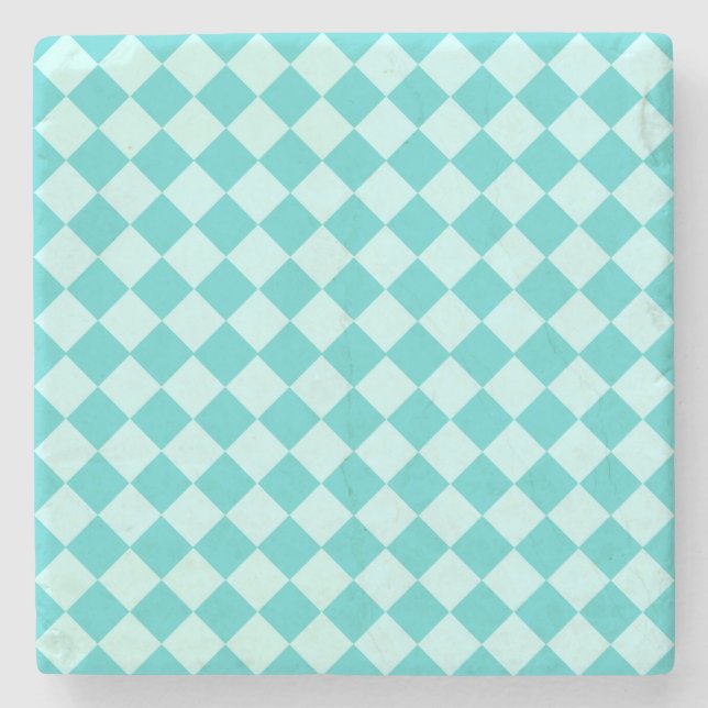 Porta-copo De Pedra Blue Combination Diamond Pattern by Shirley Taylor (Frente)