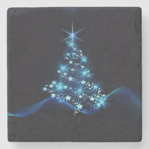 Porta-copo De Pedra Blue Shine of Stars no Natal Dark