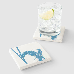 Porta-copo De Pedra Blue-Skier