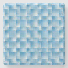 Porta-copo De Pedra Blue White Checker Abstract Pattern