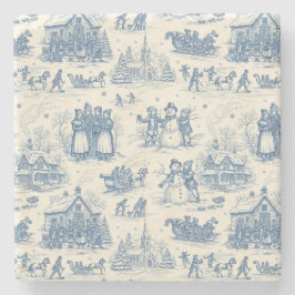 Porta-copo De Pedra Blue Winter Toile Chinoiserie