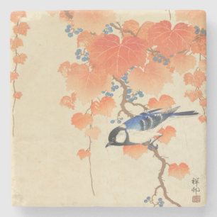 Porta-copo De Pedra Bluebird em árvore Paulownia
