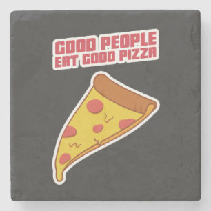 Porta-copo De Pedra Boas Pessoas Comem Boa Pizza