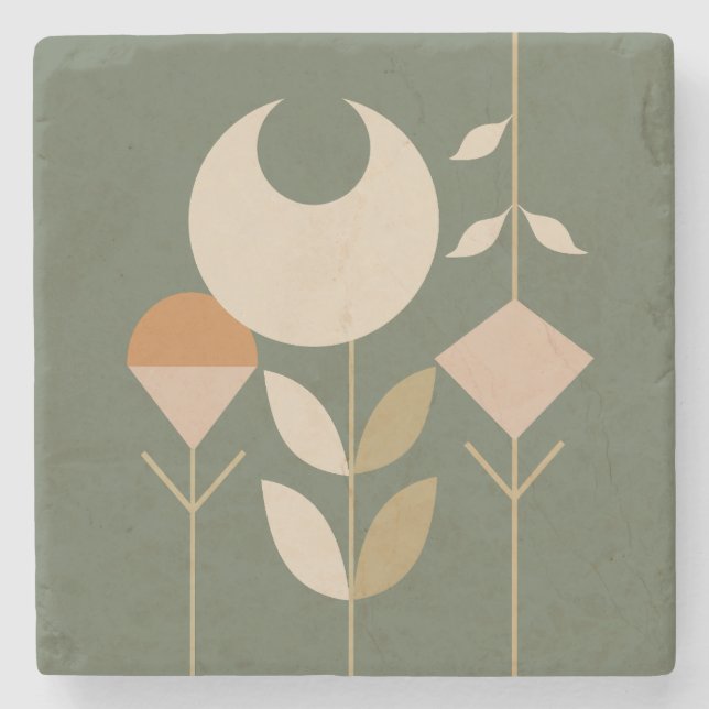 Porta-copo De Pedra Boho Abstrato Lily (Frente)