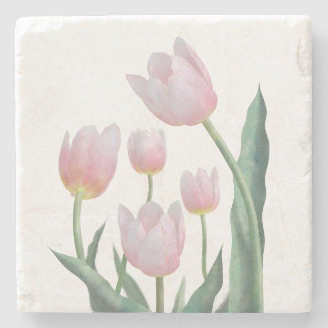Porta-copo De Pedra Boho Floral Pastel (Frente)