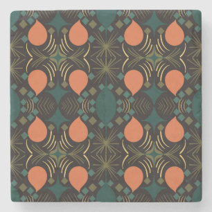 Porta-copo De Pedra Boho Geométrico Diamond Black