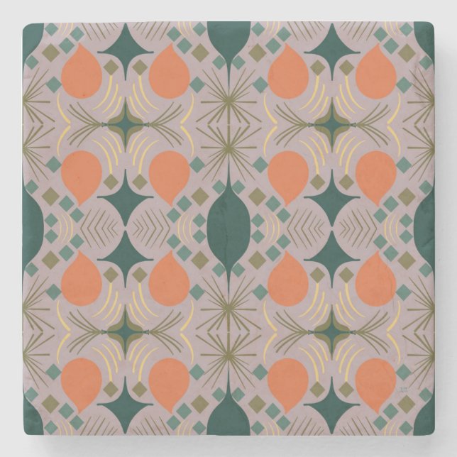 Porta-copo De Pedra Boho Geométrico Diamond Puro (Frente)