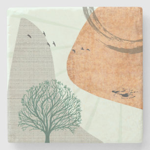 Porta-copo De Pedra Boho Tree