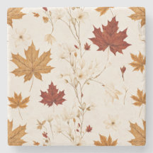 Boho Vintage Maple Deixa Padrão Floral De Inverno