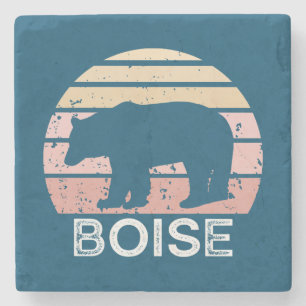Porta-copo De Pedra Boise Idaho Retro Bear
