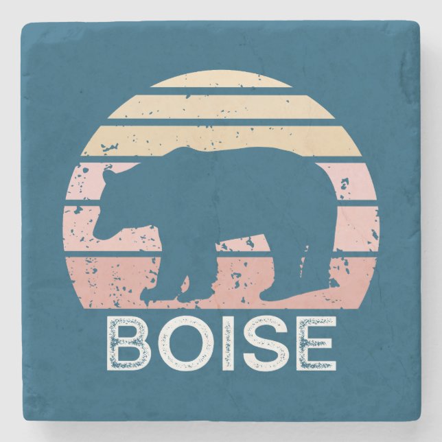 Porta-copo De Pedra Boise Idaho Retro Bear (Frente)