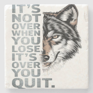 Porta-copo De Pedra Bold Wolf Motivational Design: Perseverança