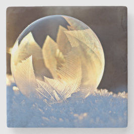 Porta-copo De Pedra Bolha de sabão na neve