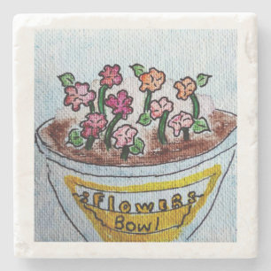 Porta-copo De Pedra Boliche de Flores