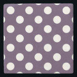 Porta-copo De Pedra Bolinhas brancas em roxo de ameixa<br><div class="desc">Bolinhas brancas em roxo de ameixa</div>