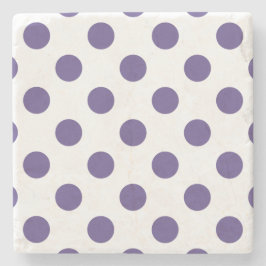 Porta-copo De Pedra Bolinhas ultravioletas em branco