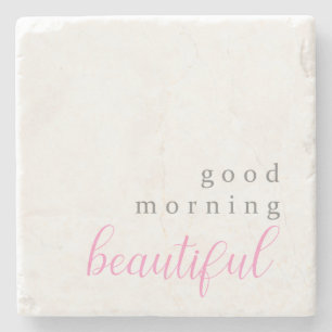 Porta-copo De Pedra Bom dia linda mensagem positiva simples