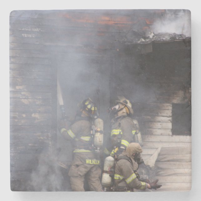 Porta-copo De Pedra Bombeiro (Frente)