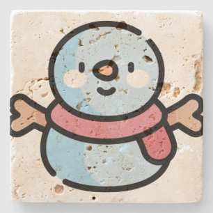 Porta-copo De Pedra boneco de neve