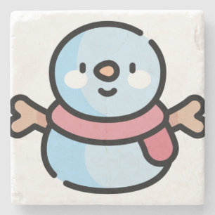 Porta-copo De Pedra boneco de neve
