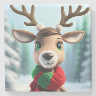 Porta-copo De Pedra Bonita Reindeer