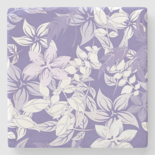 Porta-copo De Pedra Bonita Vintage Púrpura Pastel Padrão Floral