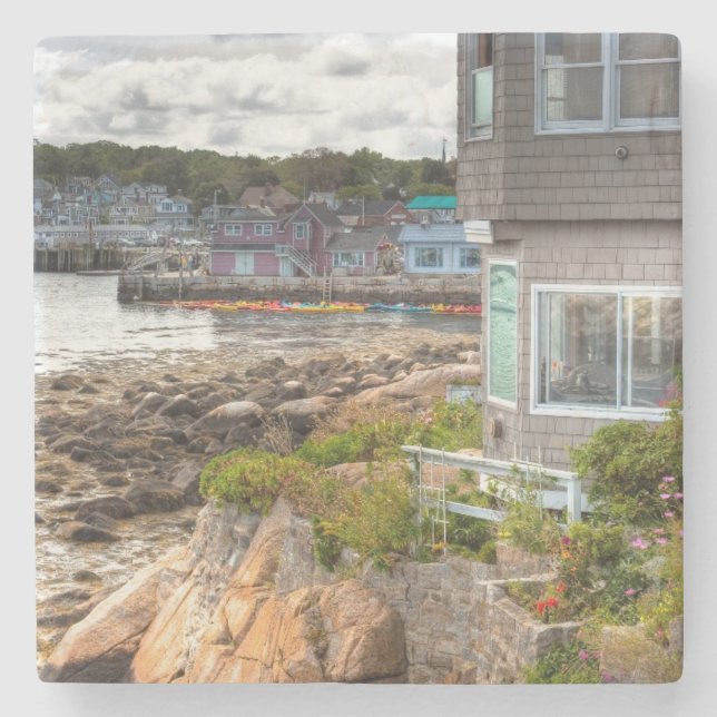 Porta-copo De Pedra bonito casa de praia (Frente)