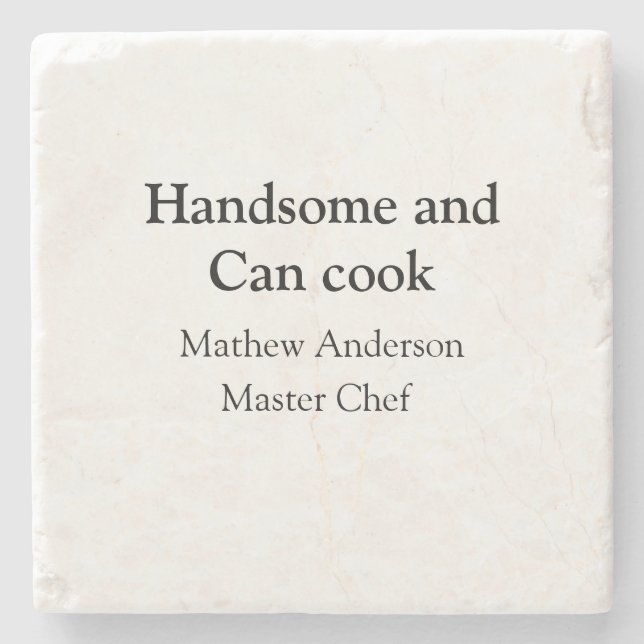 Porta-copo De Pedra Bonito e pode cozinhar adicionar nome master chef  (Frente)