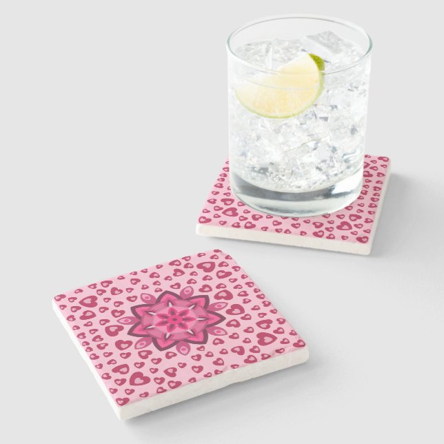 PORTA-COPO DE PEDRA BONITO FLOWER COLOCA NAMORADOS AMOR, ANIVERSÁRIO,  (Lateral)