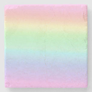 Porta-copo De Pedra Bonito Pastel Ombre Rainbow