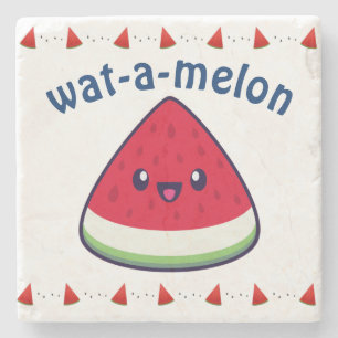 Porta-copo De Pedra Bonito Sorriso Kawaii Watermelon