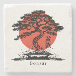 Porta-copo De Pedra Bonsai Japan Personalizado