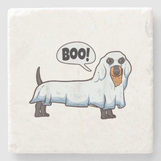 Porta-copo De Pedra Boo Dachshund Spooky Cachorro Wiener Figurino de H