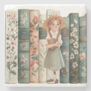 Porta-copo De Pedra Book Lover   Anne of Green Gables   Livros Florais