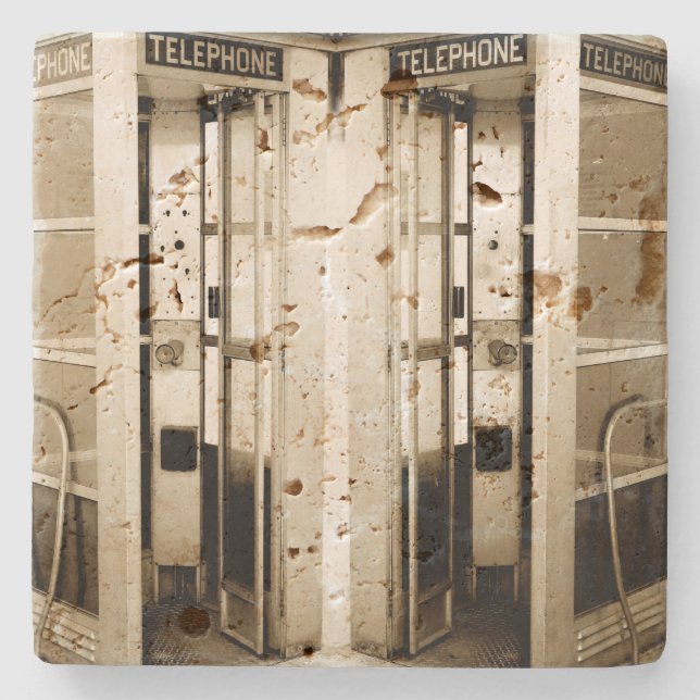 Porta-copo De Pedra Booth de Telefone Antigo (Frente)