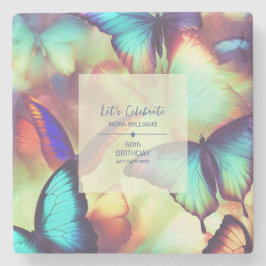 Porta-copo De Pedra Borboleta Birthday