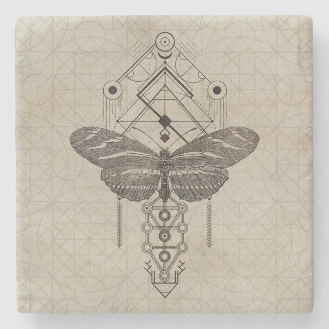 Porta-copo De Pedra Borboleta sagrado de Longwing da zebra da (Frente)