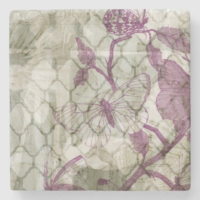 Porta-copo De Pedra Borboletas árabes IV (Frente)