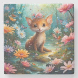 Porta-copo De Pedra Borboletas de cogumelos mágicos