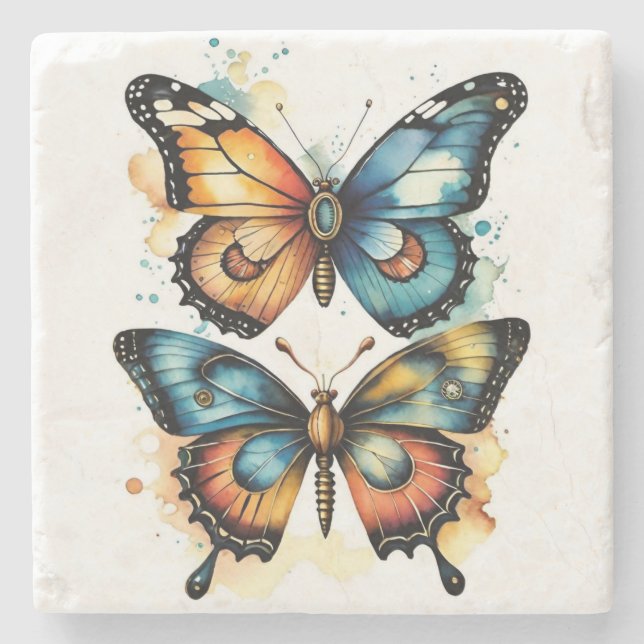 Porta-copo De Pedra Borboletas Na Natureza (Frente)