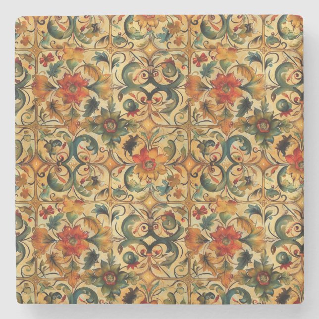 Porta-copo De Pedra Botânica de idade do ouro (Frente)