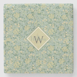 Porta-copo De Pedra Botânico Floral Antiquado Teal e Amarelo